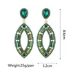 Dangle & Chandelier Ztech Green/Yellow Crystal Earrings For Women Big Oval Pendants Statement Jewelry Cute Luxury Rhinestone High-Quality Bi
