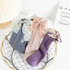 Floral impresso Bow Baby Socks Spring Autumn Newatbn Knee Socks High