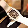 Uxury Watch Date Business Reisure Richa Milles RM07-01自動メカニカルセラミックケースホワイトテープRウォッチレディース
