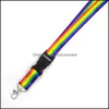 Keychains mode -accessoires 10 stks homoseksualiteit regenboog vintage 90s dames nek lanyard sleutelhanger mobiele telefoon riem id badge houder sleutelhanger