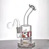 6Inch Dab Dunkin Oil Rig Narguilé Mini Bong En Verre Pommeau De Douche Perc Petit Recycleur Bubbler Pipe À Eau avec 14mm Mâle Verre Brûleur À Huile Tuyaux 1pcs