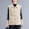 Gilet da donna Gilet casual da donna Cappotti 2022 Autunno Inverno Stile coreano Colletto rovesciato Sciolto spesso Caldo Giacche senza maniche da donna S4079 Luci