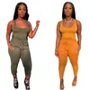 Kvinnor Tracksuits monterade två -stycken Set Jogger Fitness Suit Tank Top Biker Short Set Sleeveless Outfits Plus Size Womens Designer Clothing