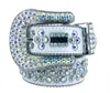 Cinturón Bb de diseñador para hombres y mujeres, cinturones de diamantes de imitación con diamantes de imitación brillantes multicolores