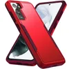 Étuis de téléphone portable Accessoires Téléphones 2 en 1 Heavy Duty Red Shield Back Er Hybrid Armor Portector pour Galaxy S22 Tra A12 A13 A52 A72 A82 A33