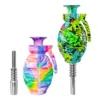 Smoking Accessories Silicone Nectar Collector with 14.4mm joint Stainless Steel tip Mini Nector Collector kit dab oil rig smoke pipe glass water bong