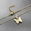 Hanger kettingen Iced Out Out Butterfly ketting vrouwen esthetisch Koreaanse mode kristal choker ketting op de nek goud kleur sieraden ohp124penda