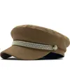 2020 mode coton chapeau casquette femmes décontracté perle casquette plate élégant solide automne hiver chaud laine béret chapeau femme J220722