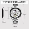 Orologi da polso orologio meccanico maschile in acciaio inossidabile automatico orologio per la fase luna sportiva orologio da polso da polso orologio impermeabile malewristwatch
