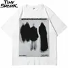 Men Hip Hop T Shirt Streetwear Dark Style Shadow Printed T-Shirt Summer Short Sleeve Tshirt Harajuku Cotton Tops Tees Black 220509