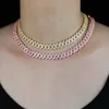Chains Iced Out Hiphip Bling 5A Cubic Zirconia Paved Miami Cuban Link Chain Choker Necklaces For Women Fashion Adjustable Party Je6309682
