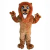 Costume de mascotte de roi lion en peluche d'Halloween