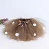 Fluffy Brown Deer Saia Fato de Natal Crianças Rena Tule para Dia das Bruxas Carnaval Crianças Equipamento 1-14 Anos 220326