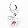 Kochaj My Heart Heart Dangle Charm 925 Silver Pandora Charms dla Bransoletki DIY Biżuteria Zestawy Luźne Koraliki Silver Hurtownie 799324C01
