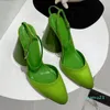 2022 Top quality Patent Leather Satin womens dress shoes Luxury Designer 9.5cm chunky heels Fashion gladiator Sandal