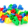 Bloques de construcción de tornillo de ajuste Montessori D Modelos de escala de juego de rompecabezas Educación Toya de forma de tuerca de plástico para bebé J220607