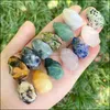 Arts And Crafts Arts Gifts Home Garden Natural Crystal Stone Torch Statue Carving Rose Quartz Handmade Mini Figurin Dhbbr