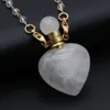 Подвесные ожерелья натуральные чистые кварцевые духи заклинания заживление кристаллических шариков цепное сердце эфирное масло эфирное ожерелье для хармоза