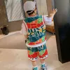 2022 Zomerkinderen tracksuits kleding kinderen jongens shirt+broek 2 stks/sets peuter outfits kinderkleding top 3-12y g220509