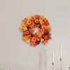 Ghirlande di fiori decorativi 40 cm Ghirlanda arancione Decorazione di bacche di zucca Ghirlanda di acero Rattan Autunno artificiale Porta d'ingresso Decorazioni per la casa Grazie