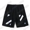 Off Shorts Cordon Tape Slogan Arrow Arrow Men e feminino Terry Ow Casal Casual Capris Whit