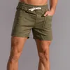 Shorts de treino para homens bolsos dianteiros ginástica masculina curta fitness use shorts de suor de algodão puro