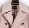 Trench da uomo Autunno Inverno Casual Cappotto lungo di lana Cappotto da uomo Uomo Cashmere Casaco Masculino Inverno Erkek Inghilterra KhakiUomo