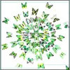 Naklejki ścienne Dekor Decor Garden LL Butterfly 3D Fashion Decoration Pvc Zdejmowane wysokiej jakości Wallstickers Wll41 Dhwkp