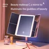 Vanity LED LED Travel Makeup Mipror Trifold Trifold Make Up Make up with Lights