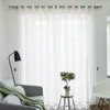 Cortina cortina cortinas de tule puro branco simples para o quarto da sala de estar de cozinha de cozinha de voil belds DrapeCurtain