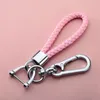 High Quality INS Style Braid Genuine Leather Keychain Cool Mens Car Key Chains for Wholesale