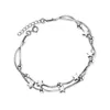 Classic Snake Chain Pentagram Round Bead Bracelet Girls Hand Jewelry