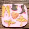 Baking Moulds Bee Key Shoes Hat Silicone Mold Kitchen Resin Tool DIY Cake Chocolate Fondant Dessert Lace Pastry DecorationBaking