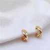 Śruba śruba z tyłu złotego minimalistycznego klips kształtu c na kolczykach nie przebite słodkie dla kobiet moda biżuteria klips
