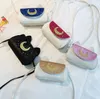 Children moon cross-body handbag little girl fashion sequins single shoulder bag mini kids purse