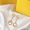 Premium-Ohrring für Damen, Designer-Ohrstecker, 18 Karat vergoldet, Quasten-Ohrring, hochwertige Luxusmarke, Buchstaben-Design, F-Ohrringe, Modeschmuck für Damen, Mädchen, Geburtstagsparty-Geschenk