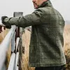 Giacche vintage da uomo autunno inverno cappotti moda stampa scozzese manica lunga colletto rovesciato bottoni capispalla cardigan casual da uomo