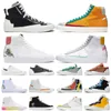 2021 Blazer Mid 77 Vintage Mens Casual Shoes White Black Indigo Catechu Multi-Color Women Men Platform Trainers Low Classic Green Magma Orange Flat Sneakers