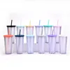 12 цветной двойной слой пластиковая соломенная кружка матовой подсобной чашкой портативный открытый спортивные тумблеры прозрачные пластмассы соломенные чашки по морю T9i001888