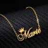 Colorfast personnalisé nom collier personnalisé en acier inoxydable personnalisé lettre plaque signalétique pendentif pour femmes/fille bijoux cadeau