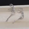 Dangle Chandelier Meibapj Natural Freshwater Pearl Classic Bow Knot Drop Earrings Real 925 Womendang을위한 Sterling Silver Fine Charm Jewelry