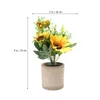 Decorative Flowers & Wreaths Fake Sunflower Bonsai Realistic Potted Plants Flower For Office StudyDecorative