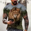 Men039s Tshirts Lion Tiger Leopard Print 3D T Shirt Men Men Women Rock Hip Hop Harajuku w stylu krótkiego rękawu Tees Summed B3643869