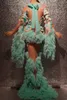 Stage Wear Anniversaire Robe De Soirée Femmes Sheer Drag Queen Outfit Gogo Damcer Clubbing Las Vegas Showgirl Mariage Mariée Carnaval CostumesStage