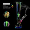 Narguilé en verre coloré Bubbler Recycler Bongs Dab Rig Pipe à eau Downsteam Perc Ash Catcher Dabbers Accessoires pour fumer