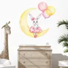 Мультфильм кролика луна звезда стены для детской комнаты украшение детской детская спальня на стенах наклейки на стены животных декор дома 220601