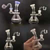 Partihandel Färgglad rökning Mini Glass Oil Rig Water Bong med 14mm MLAE Quartz Banger Nail or Glass Bowl