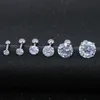 Set of 6 Pairs Zircon Ear Cartilage Tragus Studs Earrings Body Piercing Jewerly For Women and Girls