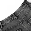 Jupes gothiques décontractées, grande taille, maille Patchwork, volants, Mini Denim, Streetwear, jupe en jean, plissée irrégulière