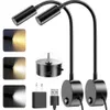 Topoch Wandmontierte LED-Leselampe, 27,9 cm (11 Zoll), Schwanenhals, mit USB-Anschluss, einsteckbar, Nachtlicht, 3 Farben und Helligkeit, veränderbar, Touch-Ein/Aus/Dimmer